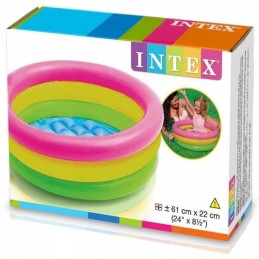 Pripučiamas baseinas minkštu dugnu vaikams intex