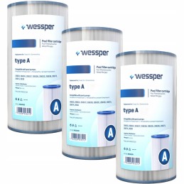 3x Wessper filtras A tipo baseinui, skirtas intex 29000