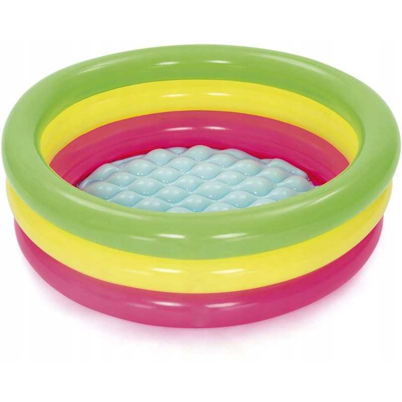 Trijų spalvų baseinas 70 x 24 cm bestway apvalus pripučiamas baseinas su pripučiamu dugnu