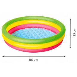 Vaivorykštinis pripučiamas sodo baseinas 102 cm x 25 cm 2 metų remonto laikotarpis