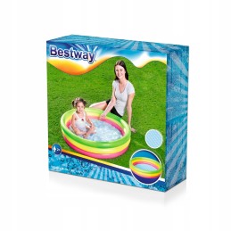 Pripučiamas vaivorykštės baseinas 102 cm x 25 cm bestway 51104