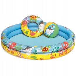 Bestway 51124 3in1 rinkinys baseino rato kamuoliukas vaikams