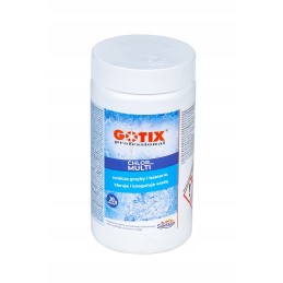 Baseino chemikalai chlortix multi 1kg kovoja su grybais ir bakterijomis baseine gotix