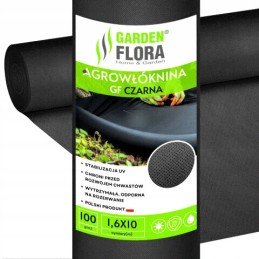 Juoda agrotekstilė 1,6m x 10m 100g/m2 uv