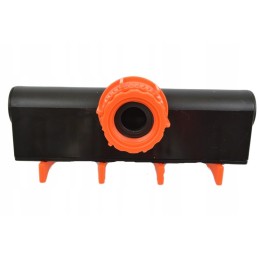 Vandens žarnos skirstytuvas su keturiais čiaupų vožtuvais