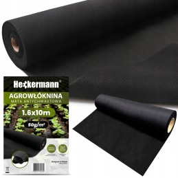 Agrotekstilė nuo piktžolių matinė juoda UV agrotekstilė 1,6x10m 50g/m2 storio