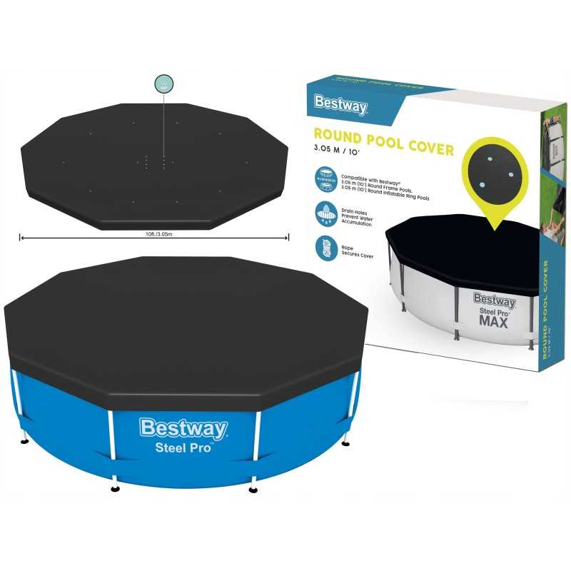 Bestway dangtis 305 cm, skirtas rėmo baseinui 10 pėdų 305 cm baseino uždangalas