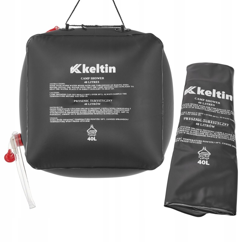 Solar camping shower, field, travel, 40l, keltin, k00401