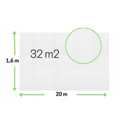 Balta žieminė ir pavasarinė agrotekstilė šalnoms, 50g, daugkartinė, 1,6x20m