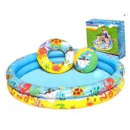 Bestway baseinas su priedais, kamuoliukas, vasaros ratas, 122 cm