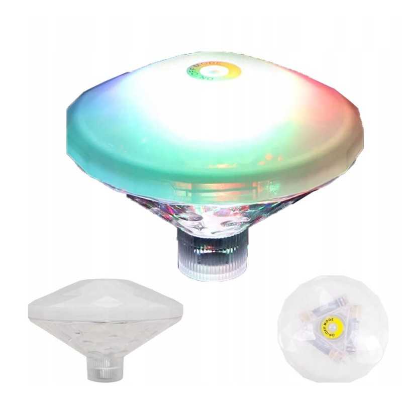 Baseino lempa su 7 LED RGB apšvietimu, maitinama baterijomis