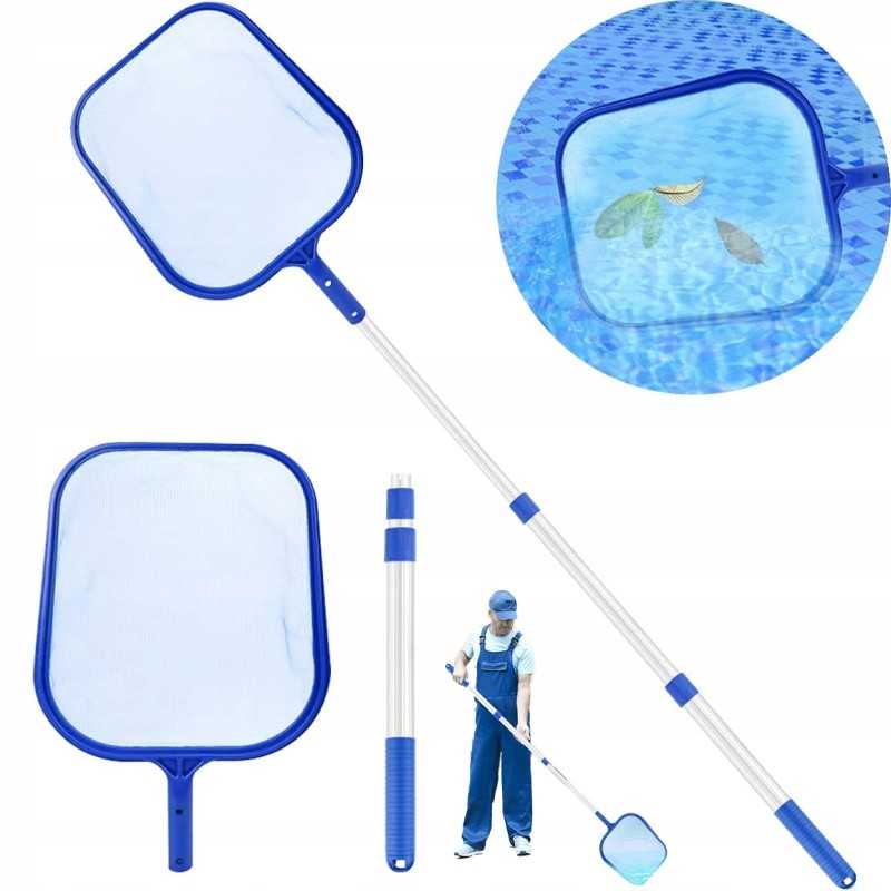 Paviršinis tinklas su tvora baseinui, aliuminio nuimamas stulpas, ilgis 73-136 cm