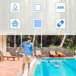 Baseino valymo tinklo rinktuvas ir baseino tūpimo tinklas