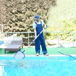 Baseino tinklai, baseino nusileidimo tinklas, teleskopinis aliuminio strypas, 136 cm