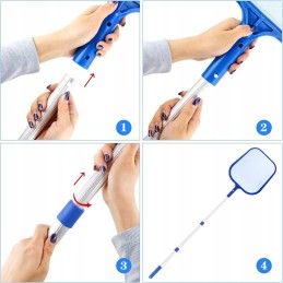 Tinklinis filtras vandens baseinų valymui su 136 cm strypu