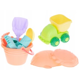 Smėlio priedai, kibiras, pastelinės formos