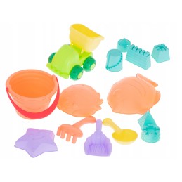 Smėlio priedai, kibiras, pastelinės formos