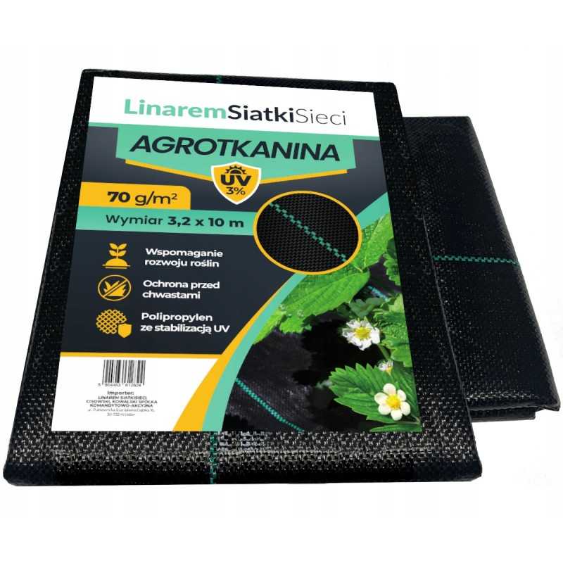 Agrotekstilė nuo piktžolių mulčiavimo 70g/m2 pakuotėje 3,2m x 10m