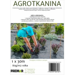 Agrotkanina kilimėlis nuo piktžolių UV storio juodas 1x30m 80g/m2