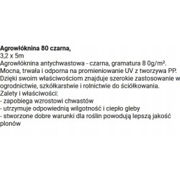 Išaugintas audinys juodas 80 piktžolėms 3 2x5m bradas