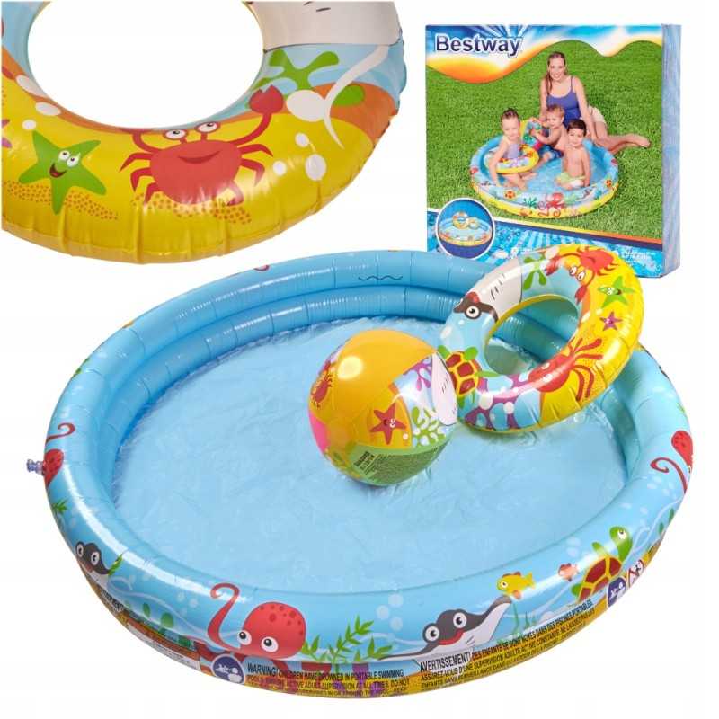 Bestway pulo kamuolys, irklentinis baseinas, 122 cm, 2-4 metai