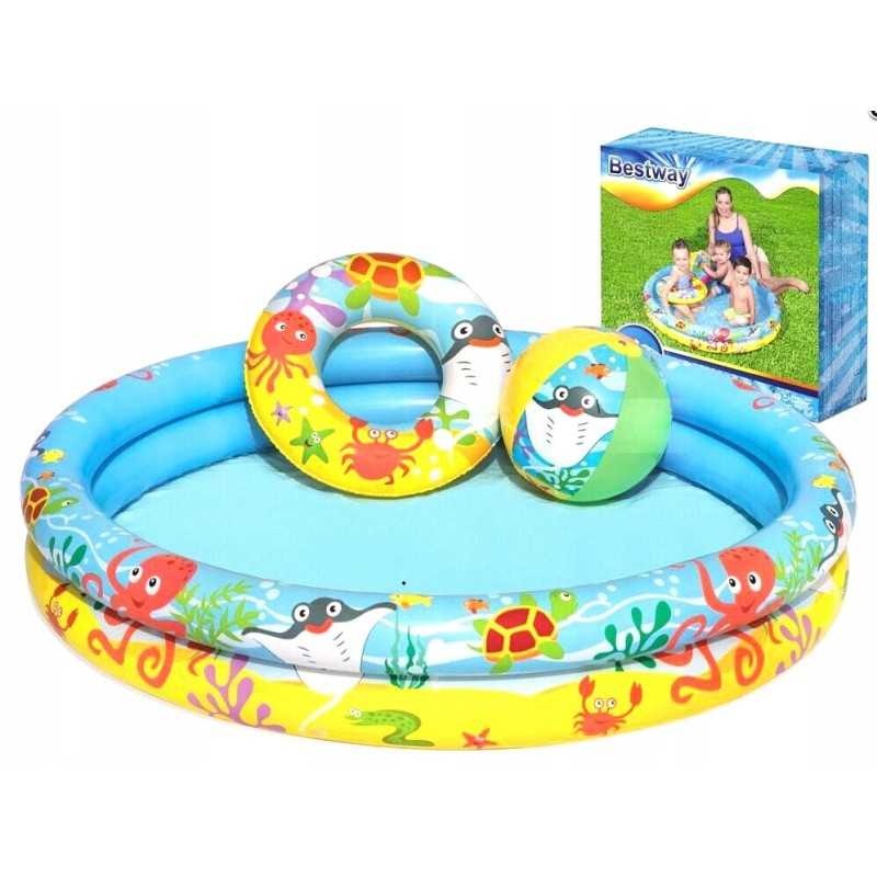 Vaikiškas sodo kamuoliukų baseinas bestway 122 cm