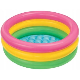 Pripučiamas sodo baseinas, vaivorykštinis irklavimo baseinas, minkštas dugnas, vaikams intex 86x25