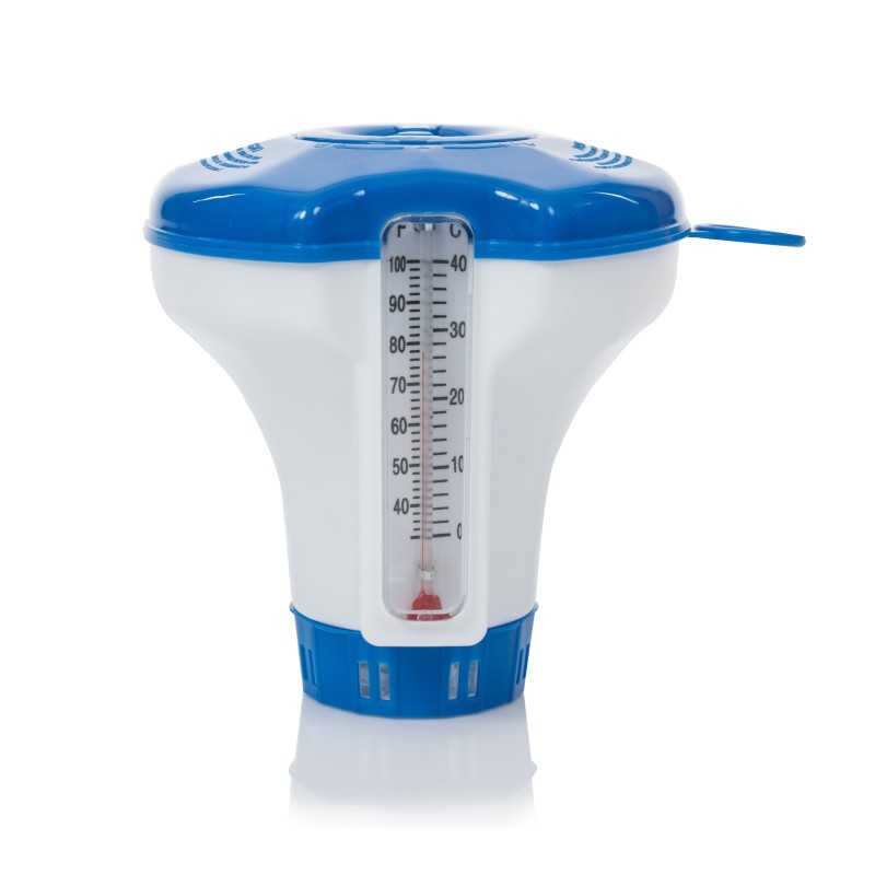 Baseino termometras su cheminių medžiagų dozatoriumi