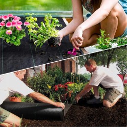 Nuo piktžolių agrotekstilė agrotekstilė 70g juoda 0,8x50m UV 3% + kaiščiai