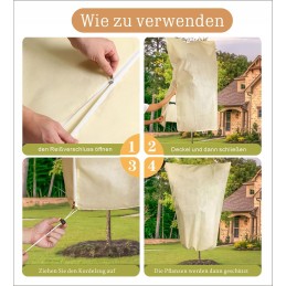 Yohencin augalų apsauga žiemai, kvėpuojanti, atspari vandeniui, izoliuota, smėlio spalvos, augalų apsauga, žiemai, palmė, alyvme