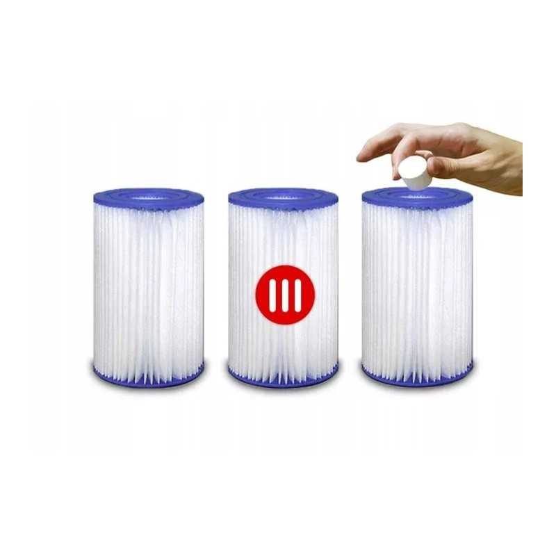 3x Bestway Type III 58012 antibakterinis filtras vandenyje