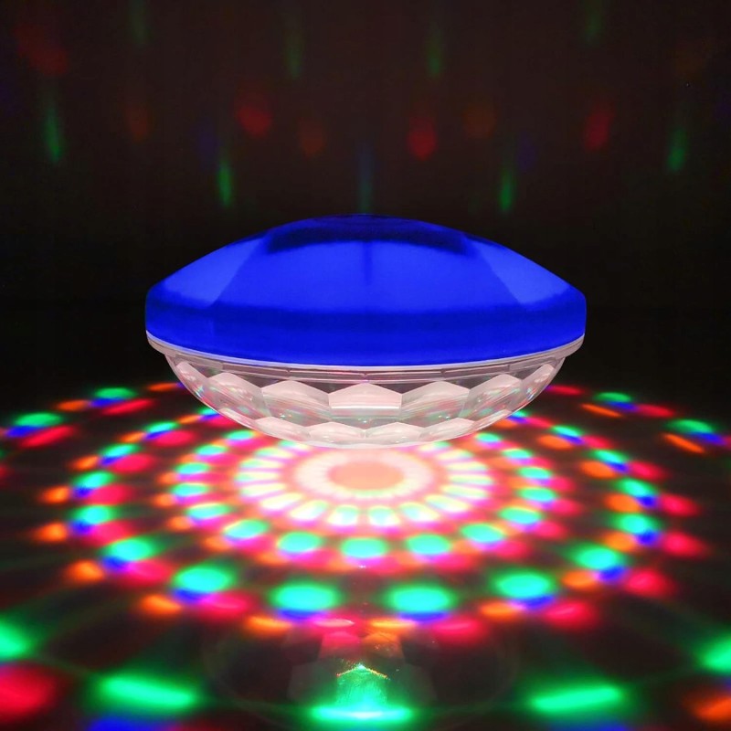 Vandeniui atspari RGB LED baseino lempa IP68, 7 apšvietimo režimai