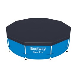 Bestway rėmo baseino danga 305cm, baseino danga su folija ir virvėmis