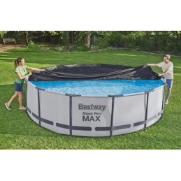 Bestway rėmo baseino danga 305cm, baseino danga su folija ir virvėmis