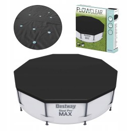 Bestway 58036 rėmo baseino danga, juoda, virvelė, su skylutėmis, 305 cm