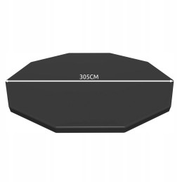 Bestway 58036 rėmo baseino danga, juoda, virvelė, su skylutėmis, 305 cm