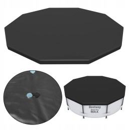 Bestway 58036 rėmo baseino danga, juoda, virvelė, su skylutėmis, 305 cm