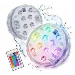 2x vandeniui atsparus 10 LED RGB baseino šviesos akvariumo povandeninės šviesos nuotolinio valdymo pultas