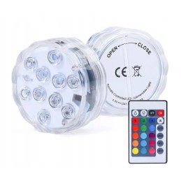 2x vandeniui atsparus 10 LED RGB baseino šviesos akvariumo povandeninės šviesos nuotolinio valdymo pultas