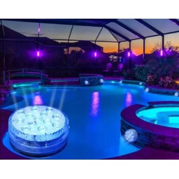 2x vandeniui atsparus 10 LED RGB baseino šviesos akvariumo povandeninės šviesos nuotolinio valdymo pultas