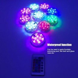 2x vandeniui atsparus 10 LED RGB baseino šviesos akvariumo povandeninės šviesos nuotolinio valdymo pultas