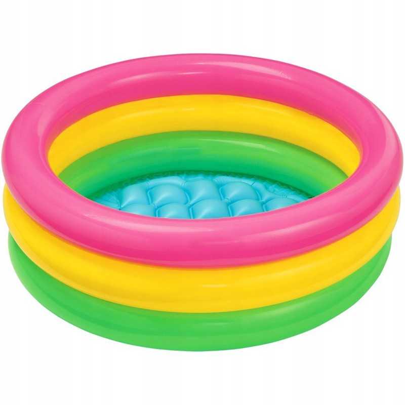 Pripučiamas vaikiškas baseinas vaikams, sodo baseinas, intex minkštas dugnas, 86 cm