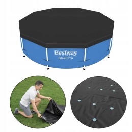 Dengiamo rėmo baseino dangtis 305cm brezento danga bestway 58036