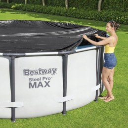 Dengiamo rėmo baseino dangtis 305cm brezento danga bestway 58036