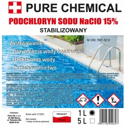 Natrio hipochloritas 15 skystas chloras baseinams 3l 3x1l