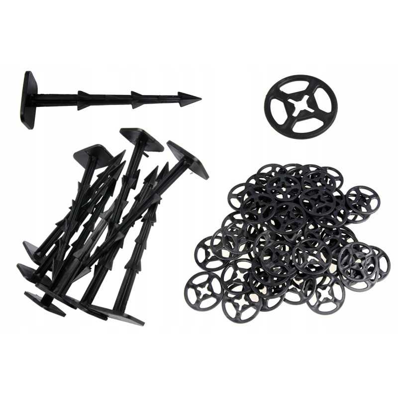 ✨ dantyti kaiščiai 15 cm agrotekstilei tvirtinti, agrotekstilei kaz100r 100vnt + presavimo poveržlės pod100r 100vnt