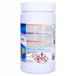 Chlor mėlynos tabletės baseinams multi 1kg 20g preparatas nuo dumblių 1l
