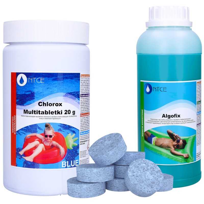 Chloras baseinams 1kg 20g baseino cheminės medžiagos nuo dumblių tabletės nuo dumblių 1l