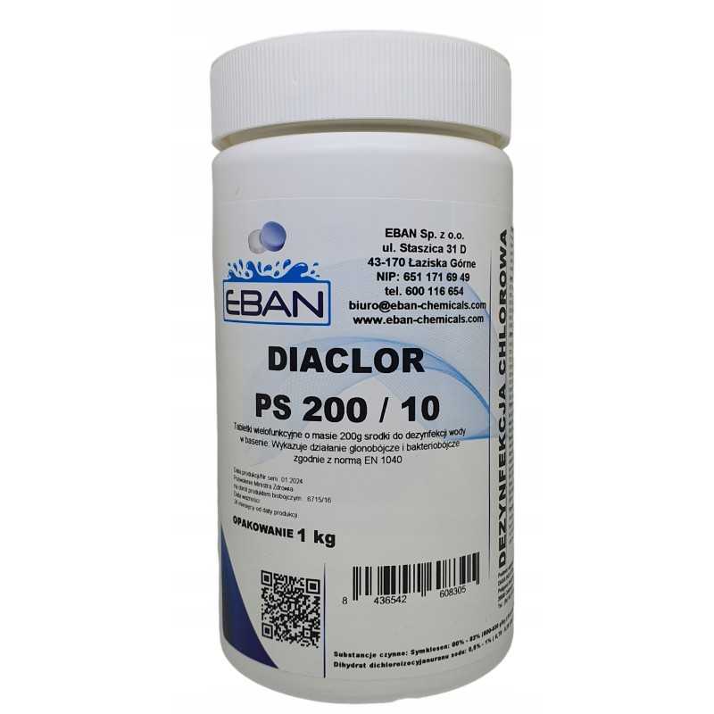 Diaclor ps 200 10 baseino chloro tablečių 200g daugiafunkcinis 1 kg