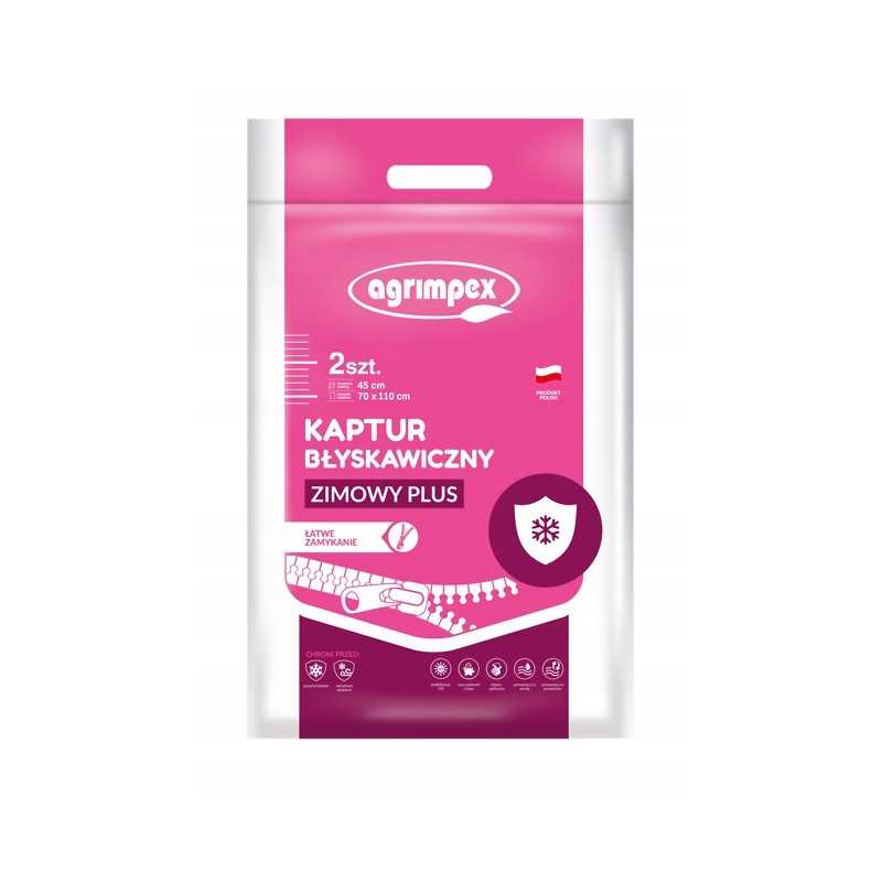 Agrowwoven žiemai apsauginis gobtuvas žiemai su užtrauktuku baltas 70x110cm